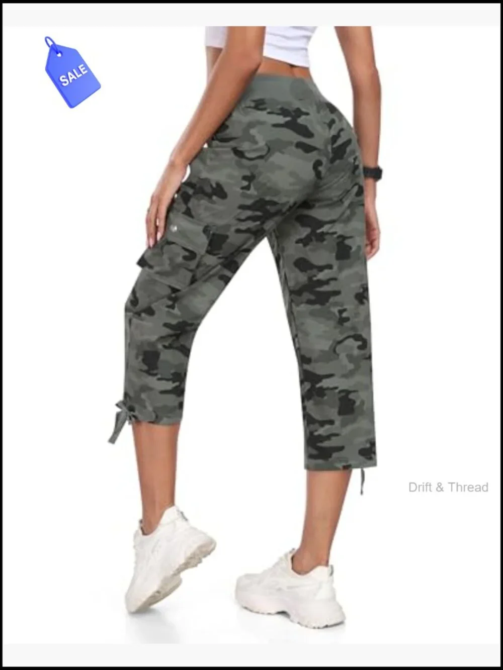 Women's Cargo Capris Pants Loose Fit Hiking Quick Dry Travel Summer